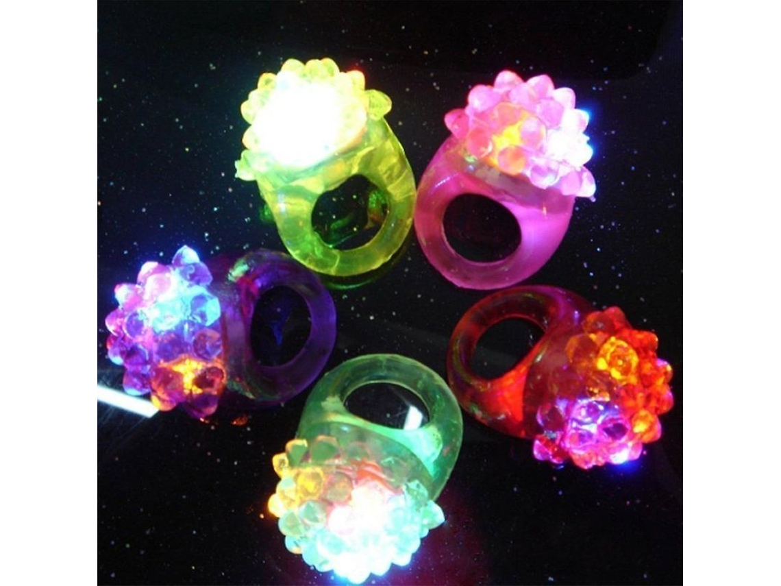 2026-24 Anillos Led Parpadeantes Estilos Fresa Y Rosa Plástico Suave Juguetes De Fiesta