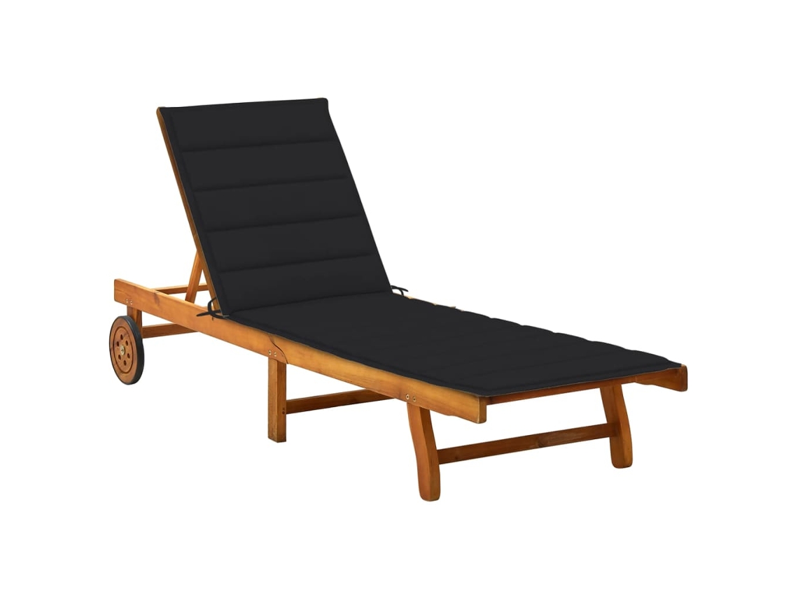 Tumbona de jardín Mueble para patio Asiento de jardín con cojín madera maciza de acacia