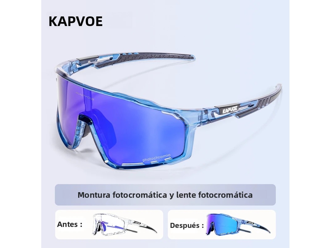 (azul 6) Gafas De Ciclismo Fotocromáticas Unisex, Gafas De Sol Con Protección Uv400