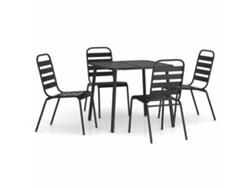 Maison Exclusive - Juego De Comedor De Jardín 5 Piezas Acero Gris Antracita