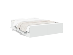 Maison Exclusive - Estructura Cama Con Cajones Madera Ingeniería Blanca 150x200 Cm