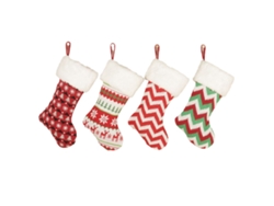 Medias navideñas: 4 piezas de medias clásicas a cuadros rojos para decoración de fiestas RNEMITERY