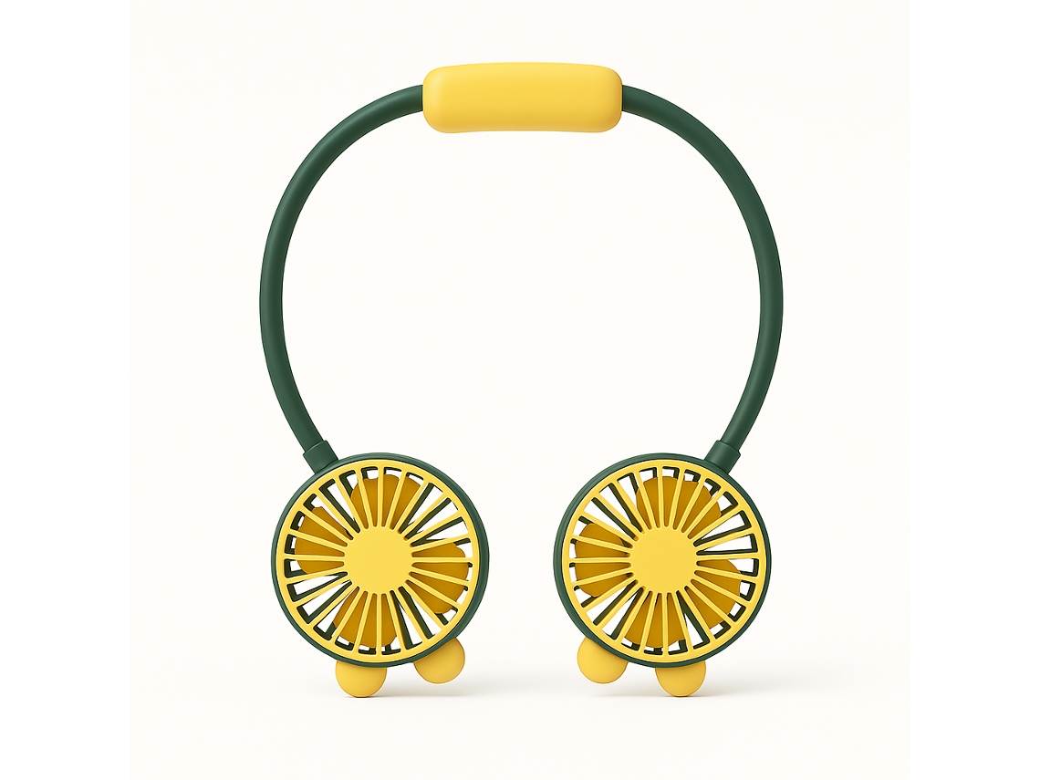 Ventoinha Portátil Para O Pescoço, Bateria Recarregável, Usb, Cabo Incluído Diandi Dd5583 Amarelo
