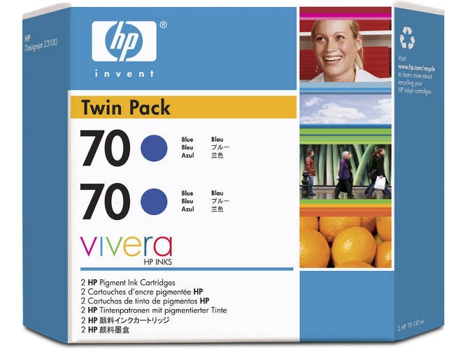 Cartucho de tinta HP HP 70 Original Cian Multipack 2 pieza(s)