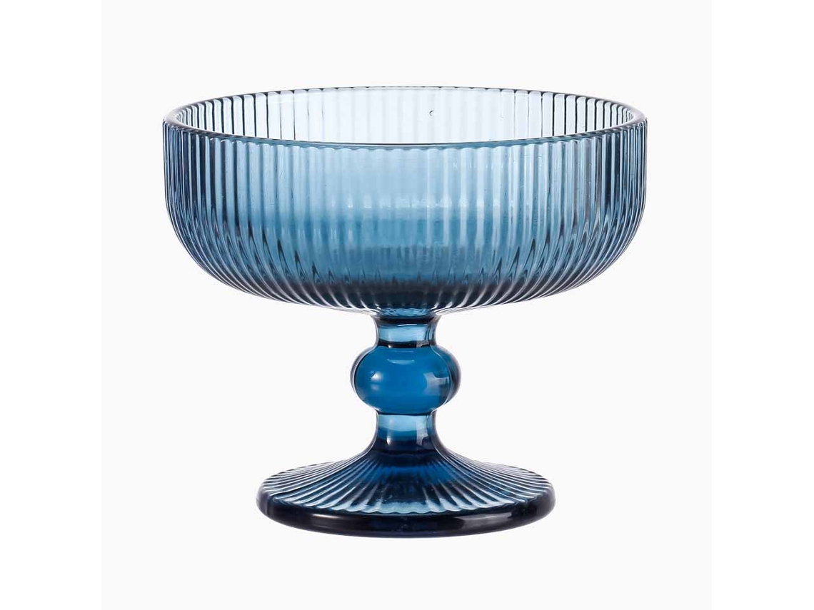 Juego De 6 Copas De Postre Ribbed Azul 26cl