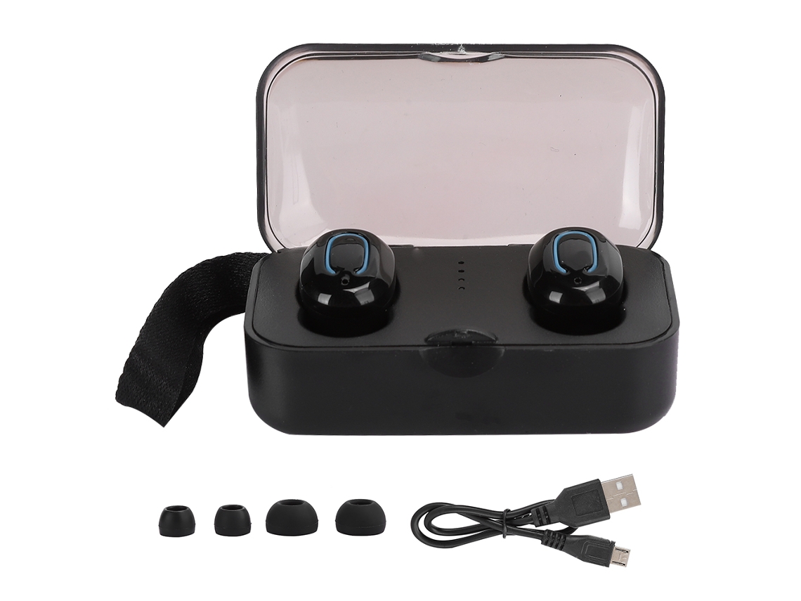 Auriculares Inalámbricos Bluetooth Portátiles Ti8s Mini Para Deportes Con Estuche De Carga - Negro