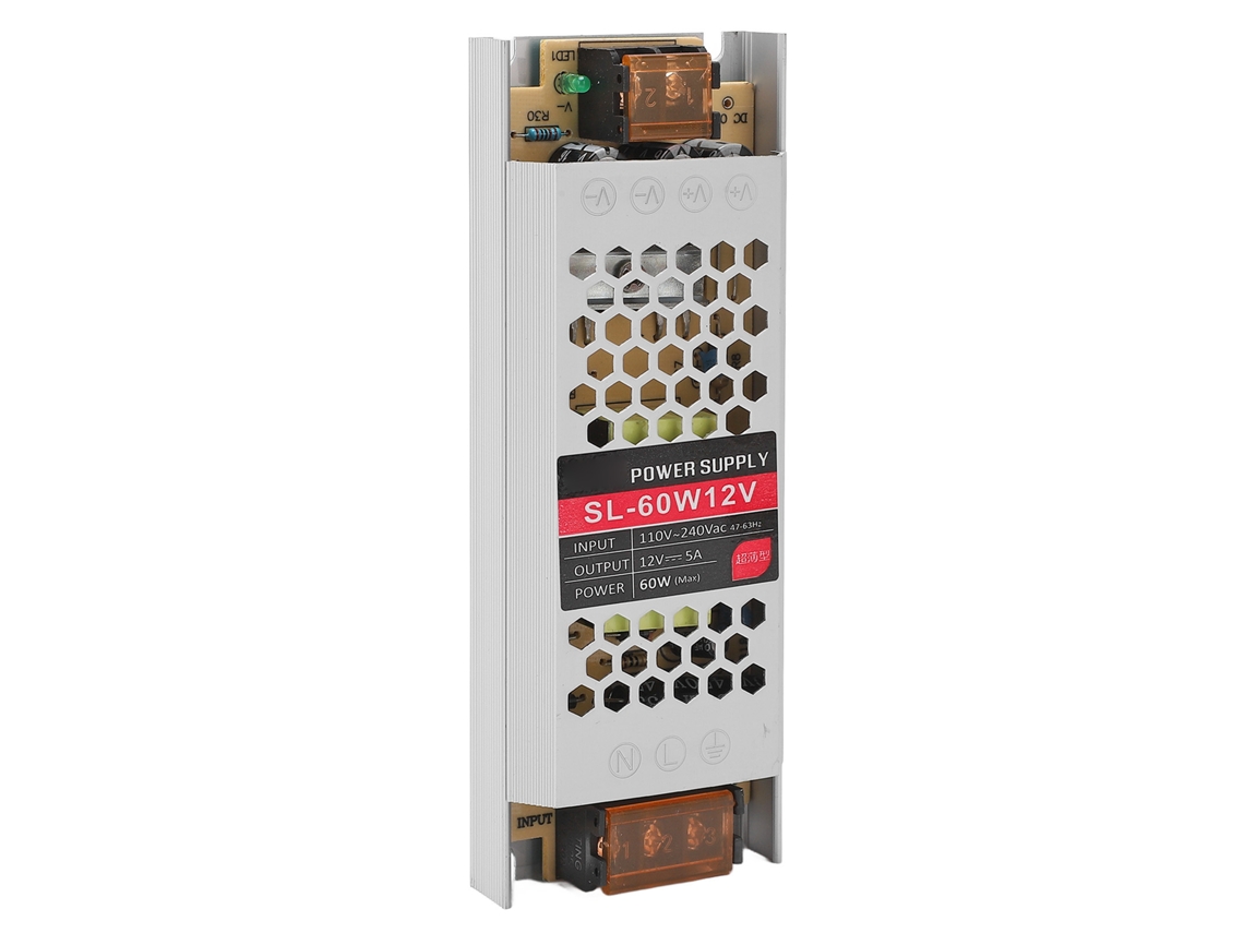 2026dz-fuente De Alimentación Led Ultra Delgada 12v 5a 60w Para Tiras Transformer Driver Aluminio