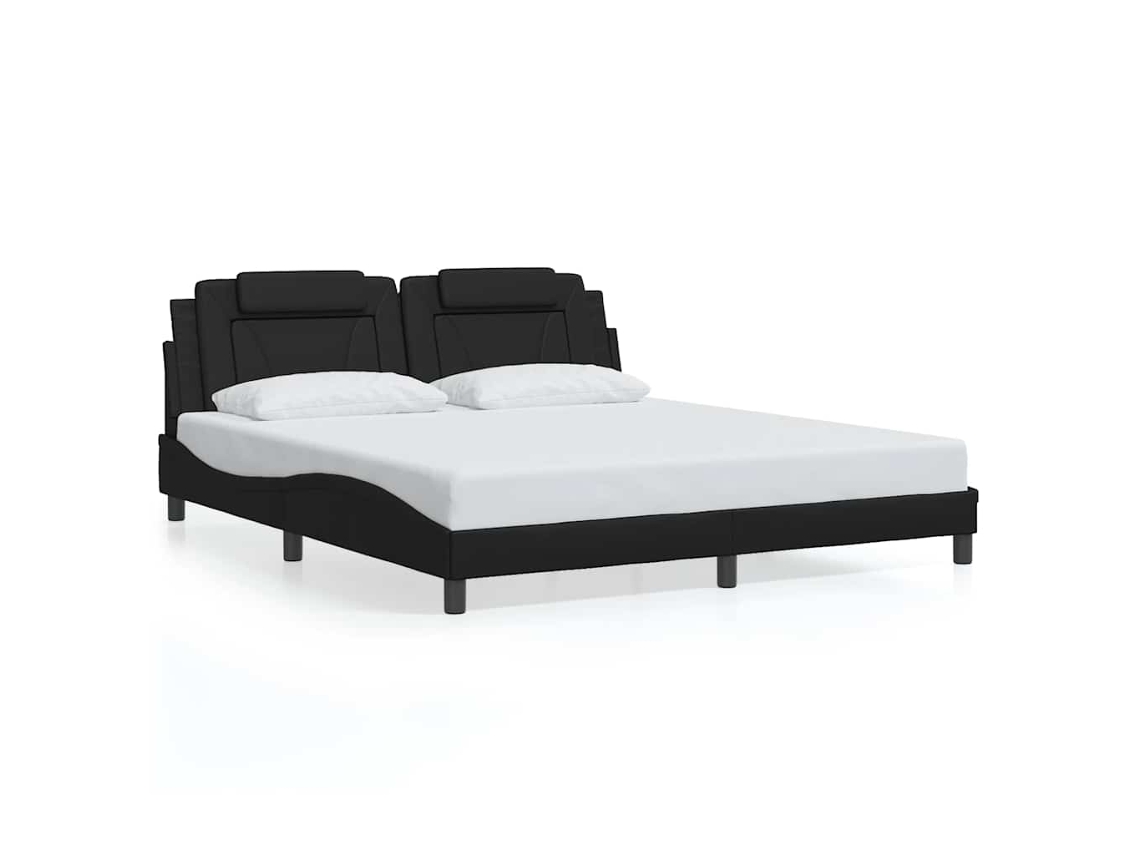 Maison Exclusive - Estructura De Cama Viana Sin Colchón Cuero Sintético Negro 180x200 Cm