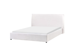 Cama Água Lavaur Beliani Terciopelo Blanco (160x200)