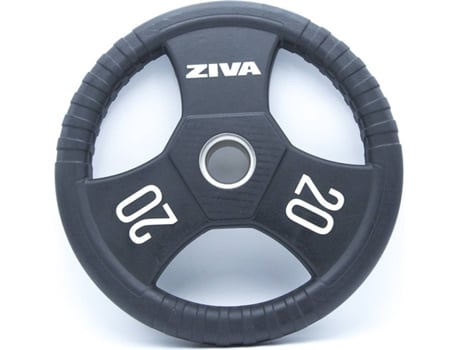 Disco de Musculación Redondo ZIVA Performance Negro y Amarillo (20 Kg)