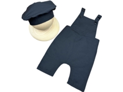 Disfraz Creativo De Chef Para Bebé En Poliéster Suave Con Tirantes Y Gorro - Conjunto Ajustable Para Fotos