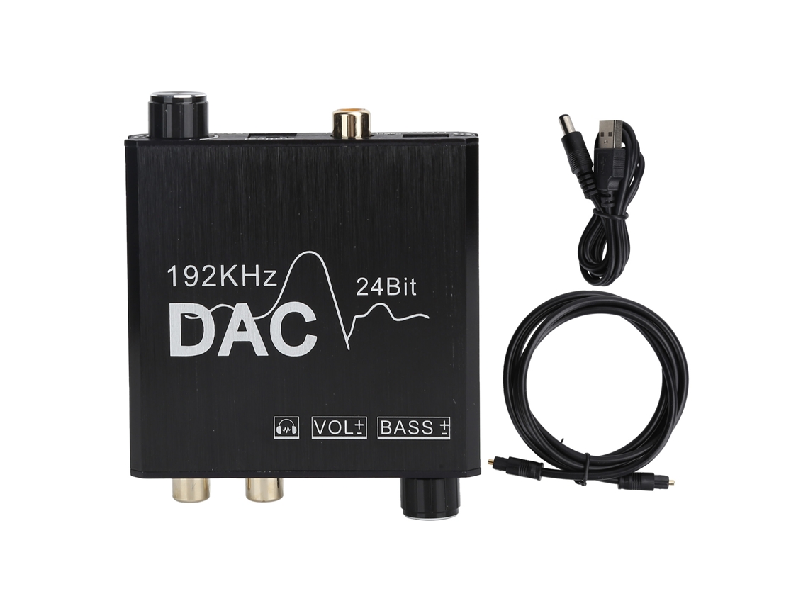 Conversor De Audio Digital A Analógico Adaptador Rca 192khz 24bit Control De Volumen