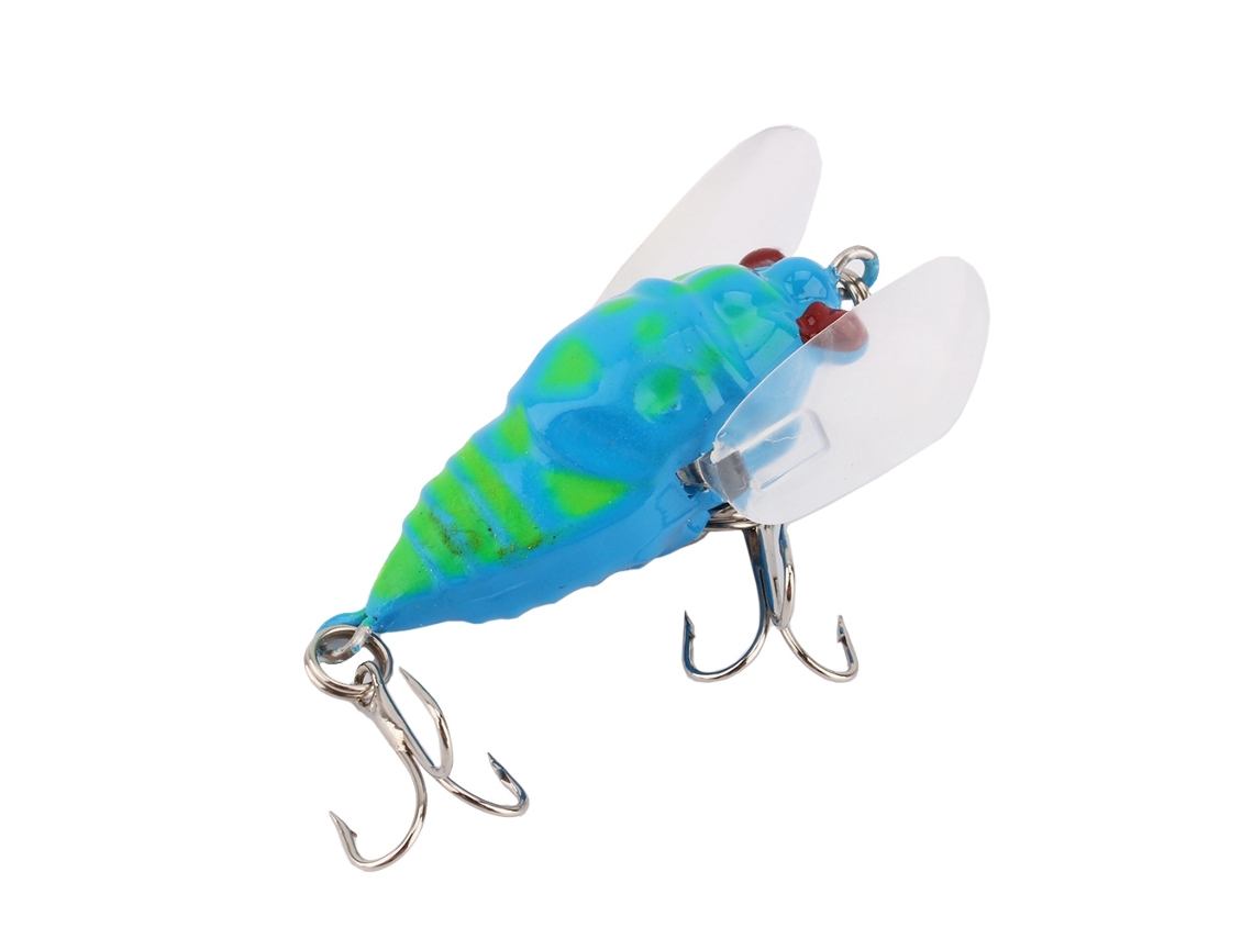 Señuelo De Pesca Con Forma De Cigarra Para Lubina Cabeza De Serpiente, Con Doble Anzuelo Y Sonidos Atractivos.