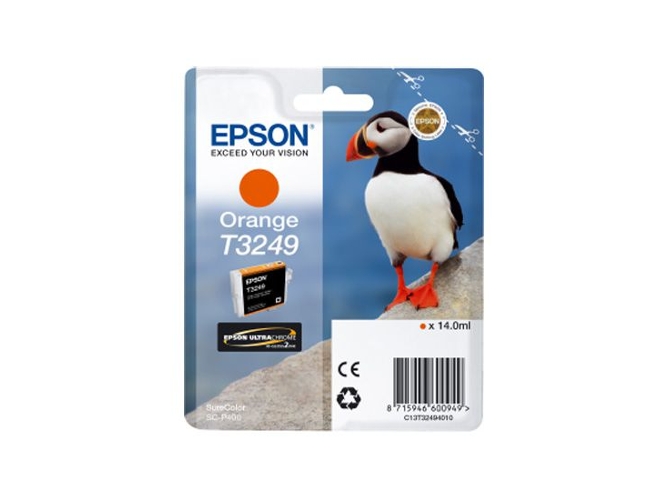 Cartucho de tinta original EPSON, T3249, Puffin 14 ml , Naranja, C13T32494010