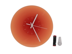 Reloj De Pared Silencioso De Cristal De 12 Pulgadas Con Mecanismo Suave, Funciona Con Pilas, Color Naranja.