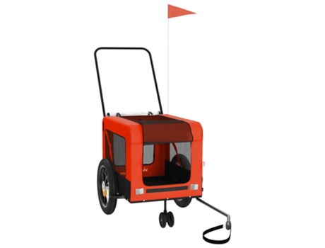 Remolque de bicicleta mascotas hierro tela Oxford VIDAXL naranja negro