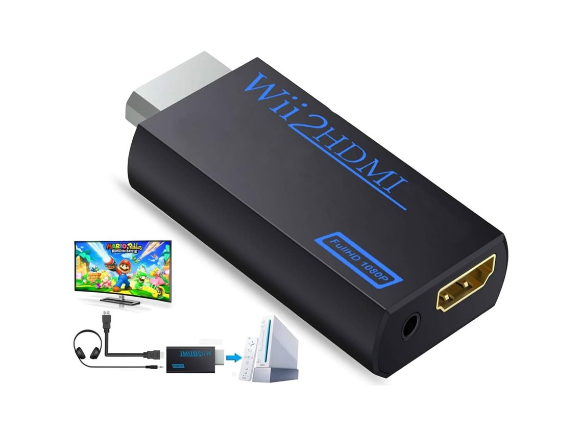 Adaptador convertidor de Wii a HDMI con salida de video HD 1080p y audio de 3,5 mm Digitallab