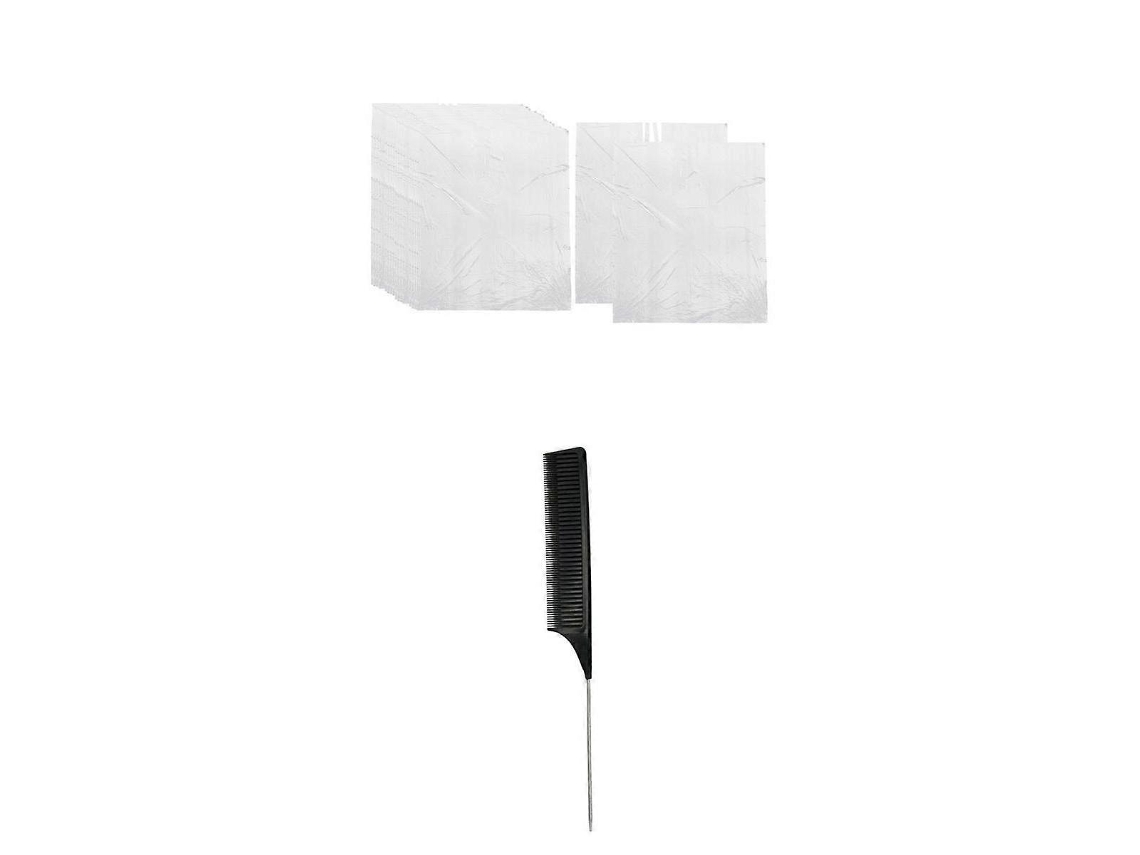 Set de 50 capas desechables impermeables para cortar el pelo, delantal de peluquería + peine