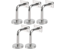 Juego De 5 Soportes De Acero Inoxidable Para Pasamanos De Pared Para Escaleras Interiores/exteriores, Madera, Metal, 6x8x5cm