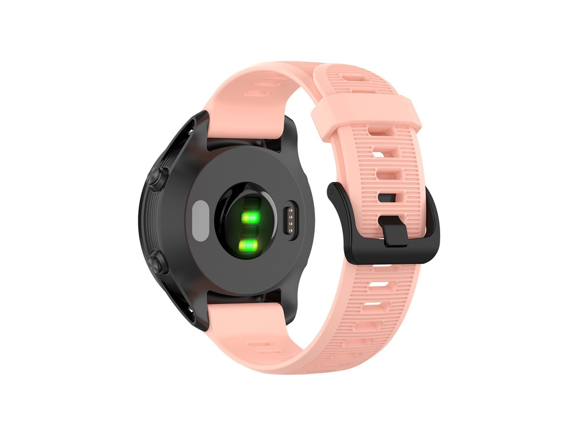 Correa de silicona rosa con rayas horizontales para Garmin Forerunner 935