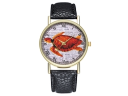 Reloj De Pulsera Estudiantil De Cuero Pu Con Números Romanos Redondo Cuarzo Negro