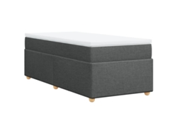 Maison Exclusive - Cama Box Spring Con Colchón Tela Gris Oscuro 90x190 Cm