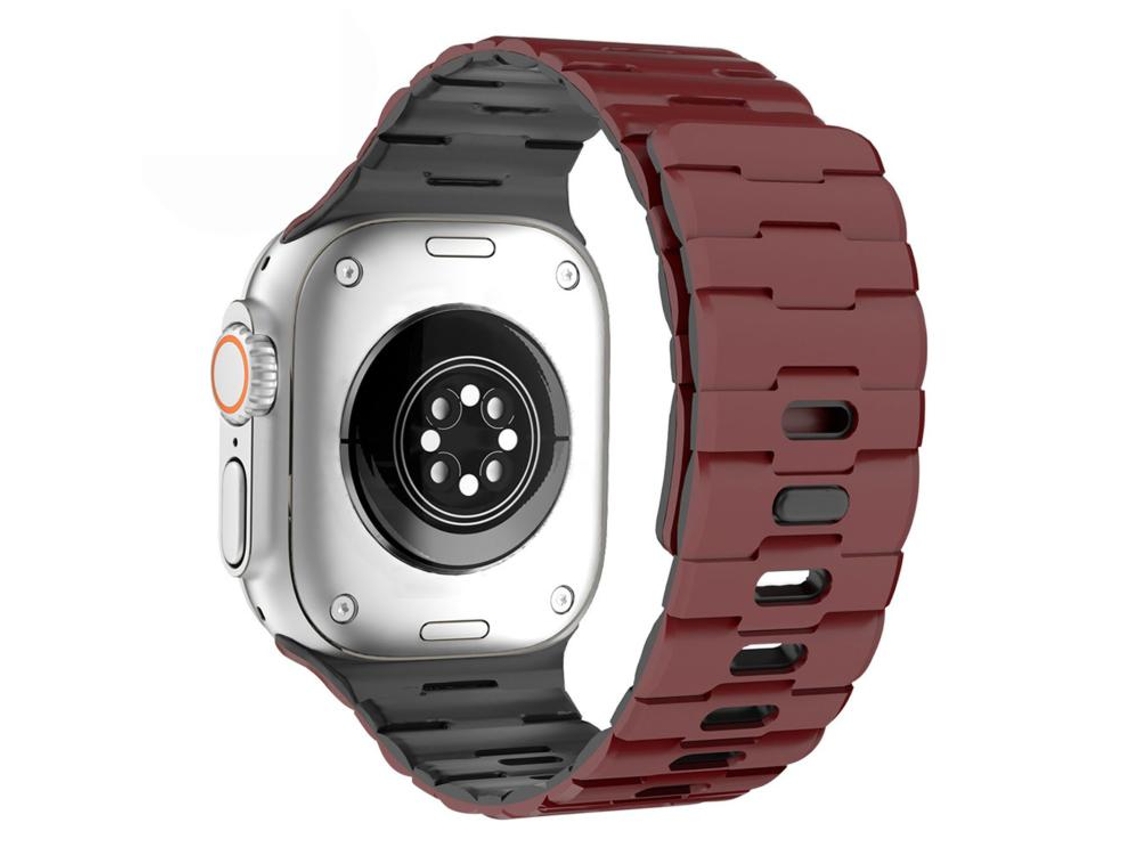 Correa magnética de silicona para Apple Watch (46/49/45/44 mm) con un solo pasador y estampado de caballo CSYY