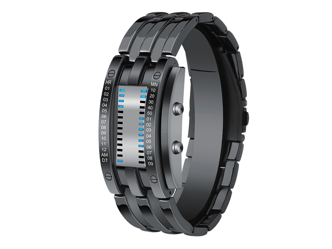 Reloj Deportivo Digital Led Binary Para Hombre Con Retroiluminación Azul, Resistente Al Agua Hasta 50 M.