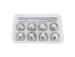 Bolas De Hielo De Acero Inoxidable 304 Para Enfriar Vino Y Whisky Con Pinzas De Diamante.