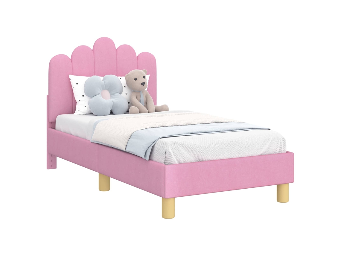 Maison Exclusive - Estructura De Cama Para Niños Pequeños Con Cabecera Rosa Tela
