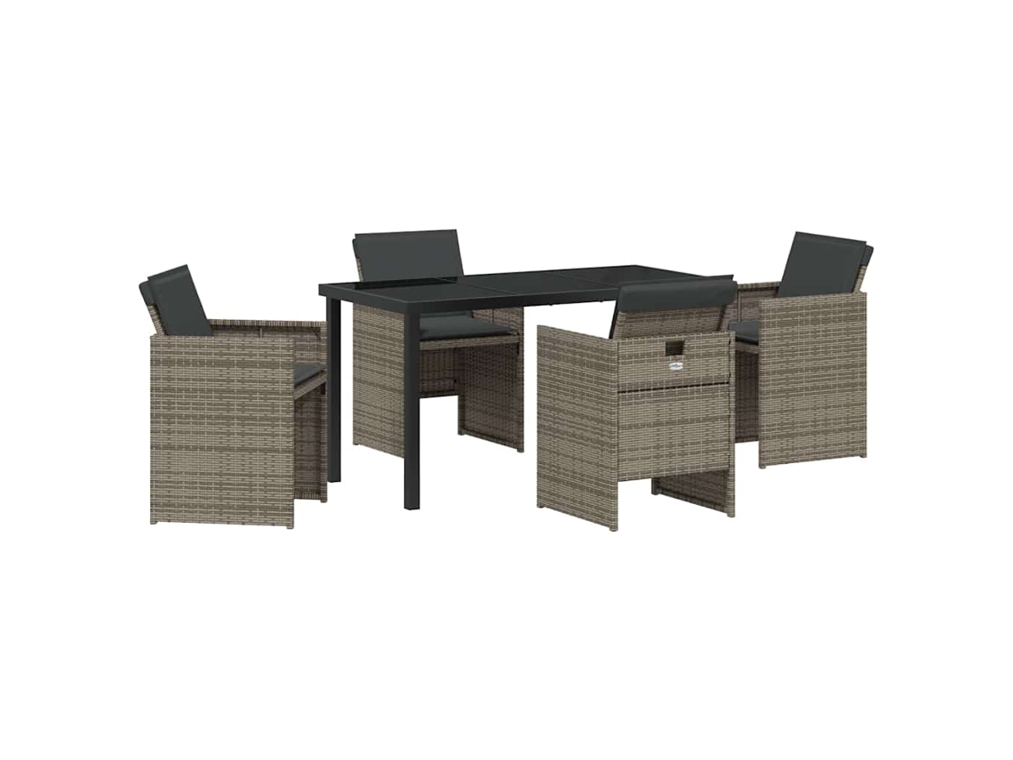 Maison Exclusive - Conjunto De Comedor De Jardín 5 Pcs Gris Ratán Sintético