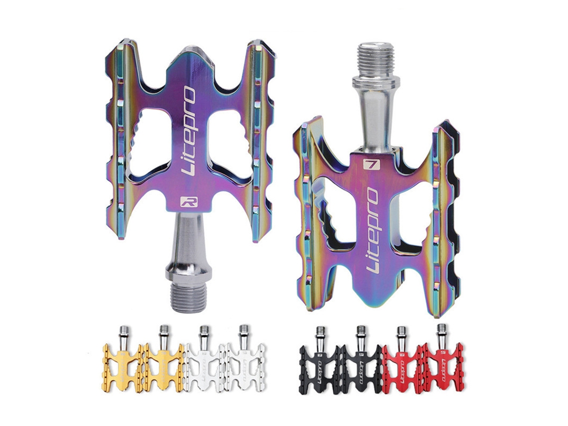 Pedales plegables ultraligeros Litepro de aleación de aluminio antideslizantes, compatibles con Brompton Mtb Bmxvayotoy