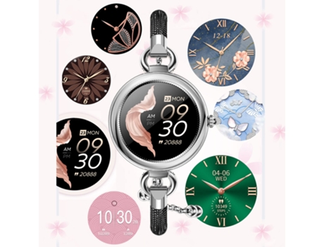 Reloj conectado para mujer Reloj inteligente Oxígeno en sangre Presión arterial, frecuencia cardíaca, podómetro Tiempo Música Pulsera inteligente B...