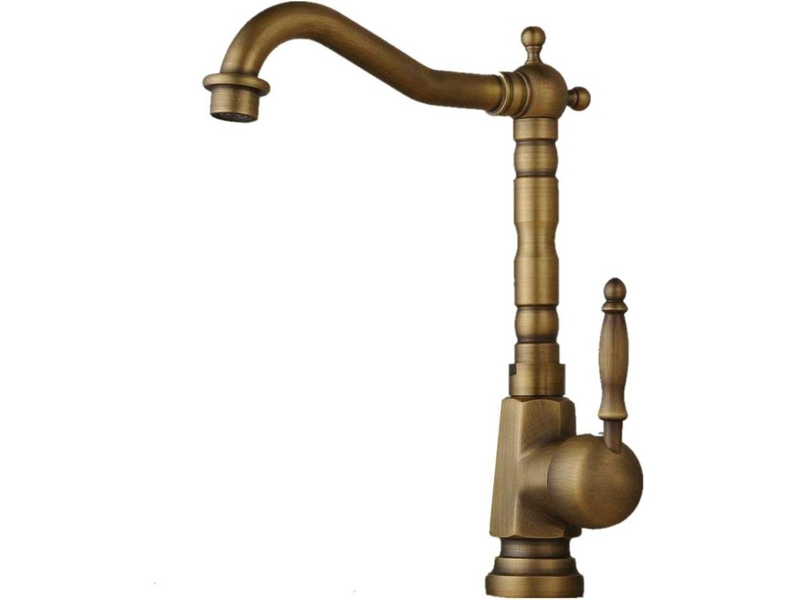 Grifo de cocina monomando con núcleo de válvula de latón cerámico y caño alto. Mdug