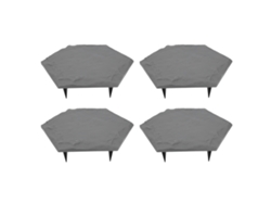 Losas de jardín Laxiscreed, 4 unidades con estacas, color gris.