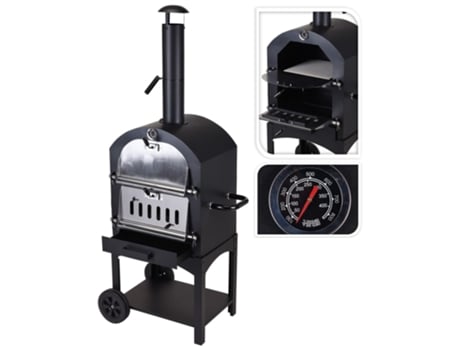 ProGarden Horno de pizza en barbacoa negro