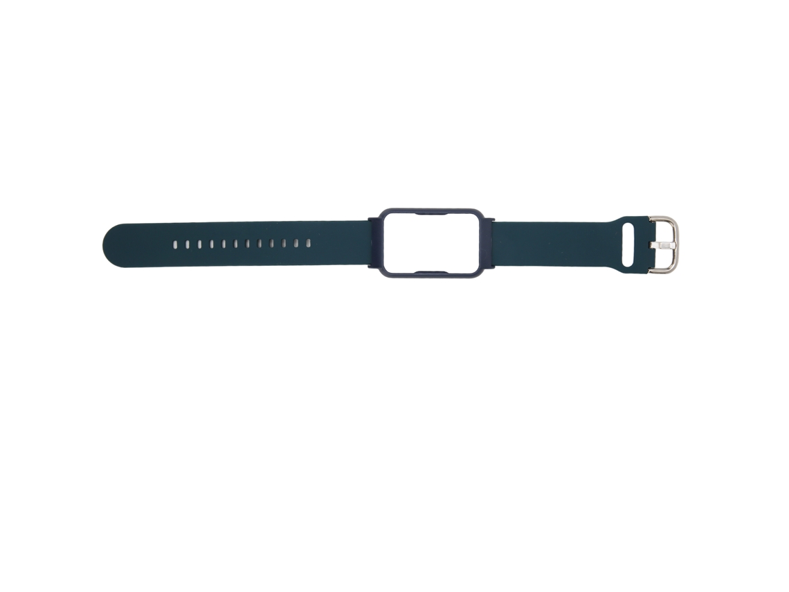 Pulsera De Silicona Ajustable De 20 Mm Con Estuche Para Oppo Free Watch, Azul Oscuro + Cubierta Azul