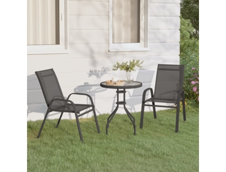 Conjunto 3 de bistro de jardín de VIDAXL gris