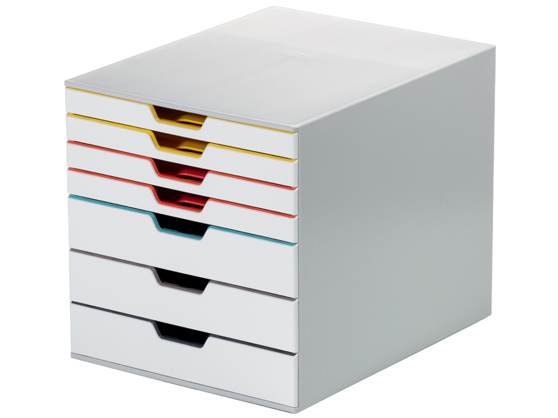 Caja de Cajón Duradera Varicolor Mix 7 7 Cajones Blanca DURABLE
