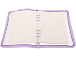 Libreta Organizadora De Alfileres De Fieltro Morado Con Cremallera Y Separadores.