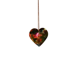 Adorno colgante para ventana o puerta con forma de corazón de cristal, con cuerda de arcoíris y atrapasoles colgantes