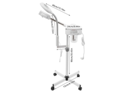 Vaporizador facial 2 en 1, pulverizador ajustable 360°, lámpara de aumento LED, color marfil.