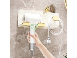 Soporte para secador de pelo sin agujeros, almacenamiento para baño, plástico GOKOCO