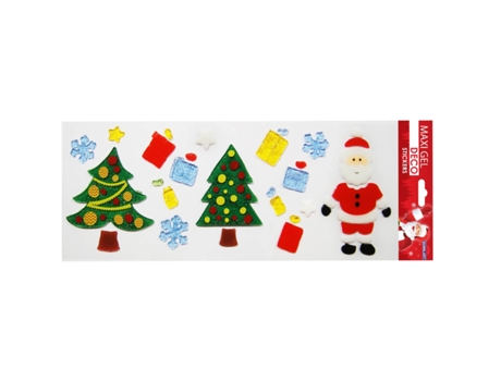 Pegatinas de gel para ventanas con Papá Noel y el árbol de Navidad