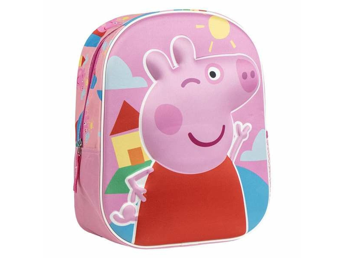 Mochila escolar 3D Peppa Pig rosa (25,0 x 31,0 x 10,0 cm)