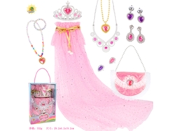 Brinquedo Infantil Presente Role Playing Varinha Mágica Coroa Bolsa Colar Brincos Anel Princesa Capa Fato Yuysan Sp10 7b