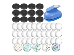 2026altiro-kit De Arte Para Crear Imanes De Nevera De Cristal Con Perforadora De Papel Y 50 Imanes De Ferrita Cerámica.
