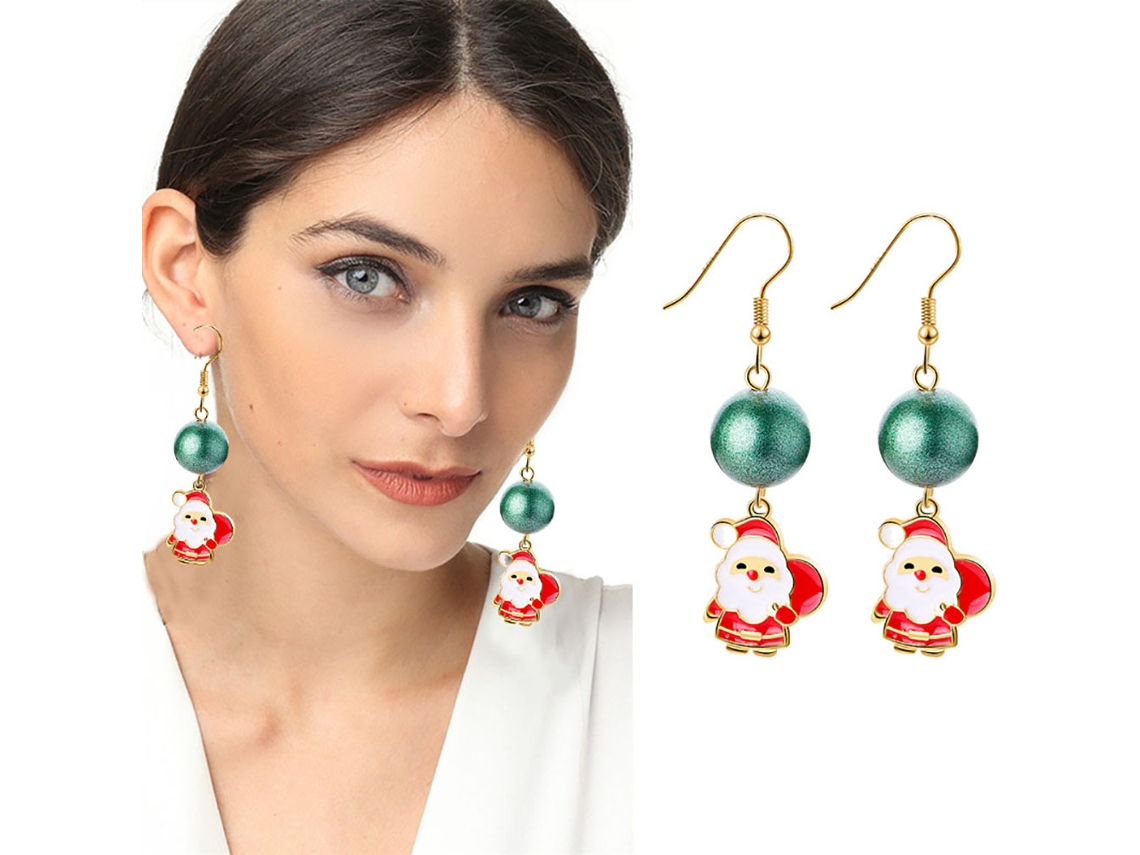 Kkpm-aretes Navideños De Papá Noel, Ciervo Y Campana Colgantes Regalo De Navidad Para Niñas F1141