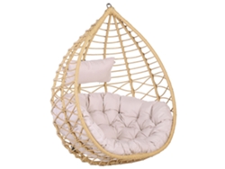 Silla colgante BELIANI Arsita de Ratán sintético Natural 100x97x121