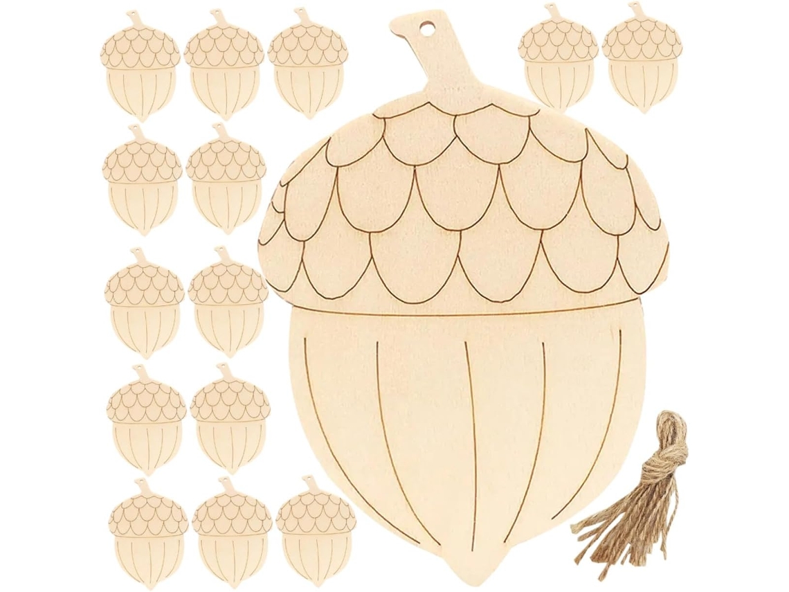 Juego De 20 Adornos Piñas Madera Para Manualidades,